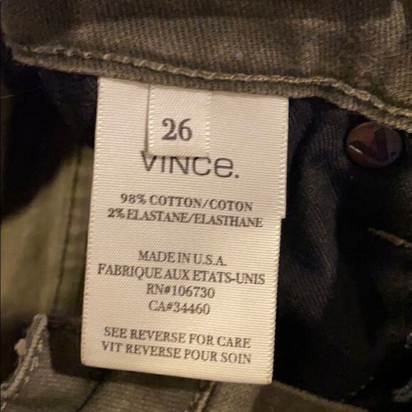 VINCE SUPER SKINNY DISTRESSED ANKLE JEAN IN OLIVE - Picture 5 of 6